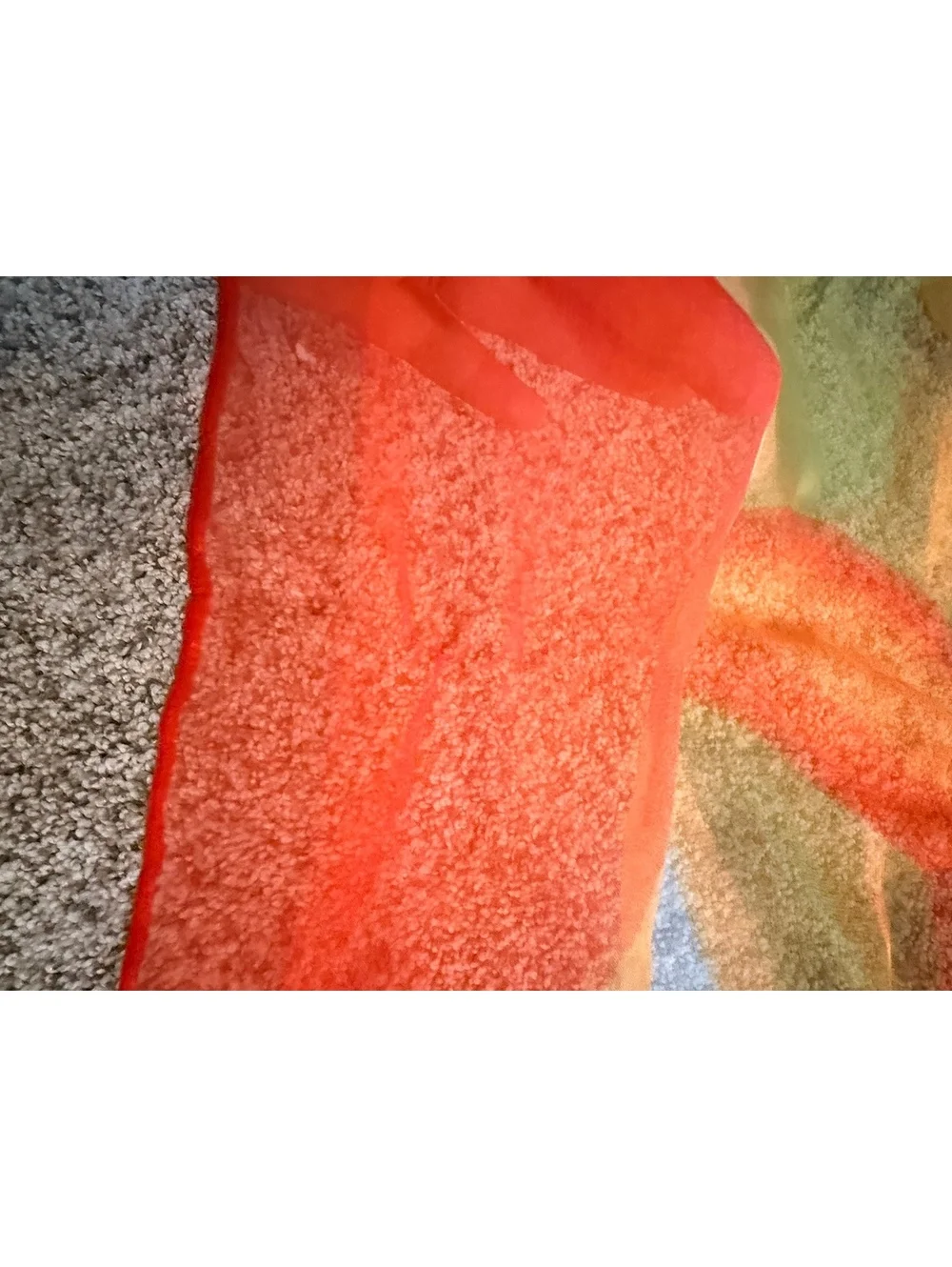 Lightweight Sheer Scarf with Orange Floral Design